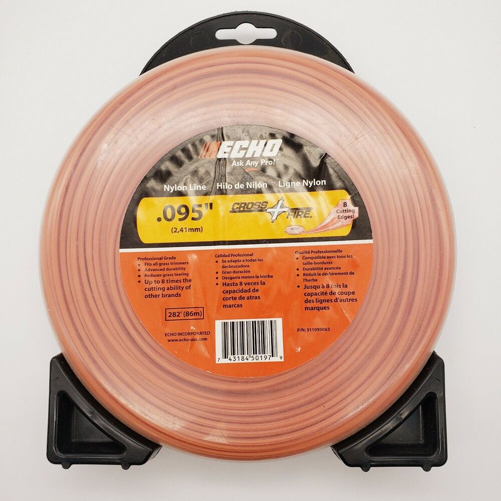 Echo Nylon Line .095" Cross Fire 8 Cutting Edges Lawn Care Weed Wacker Eater